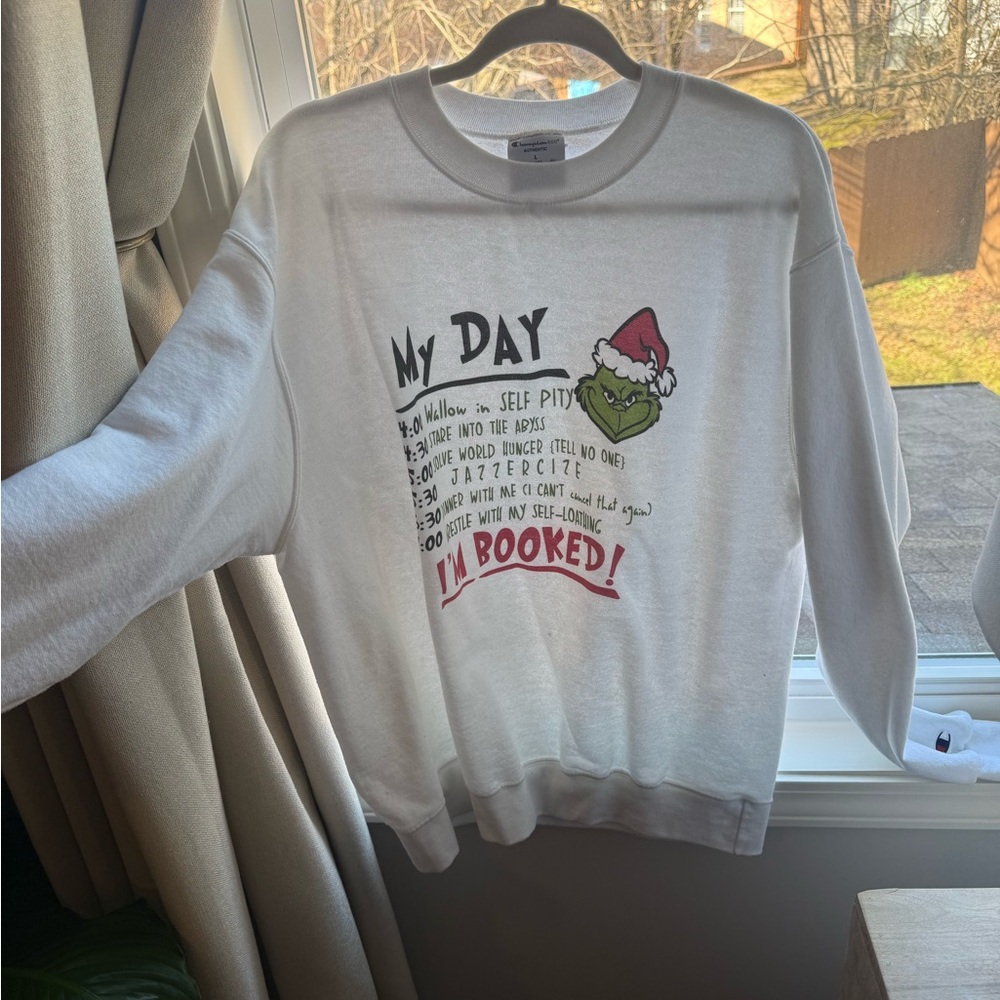 Champion White Grinch Graphic Sweatshirt